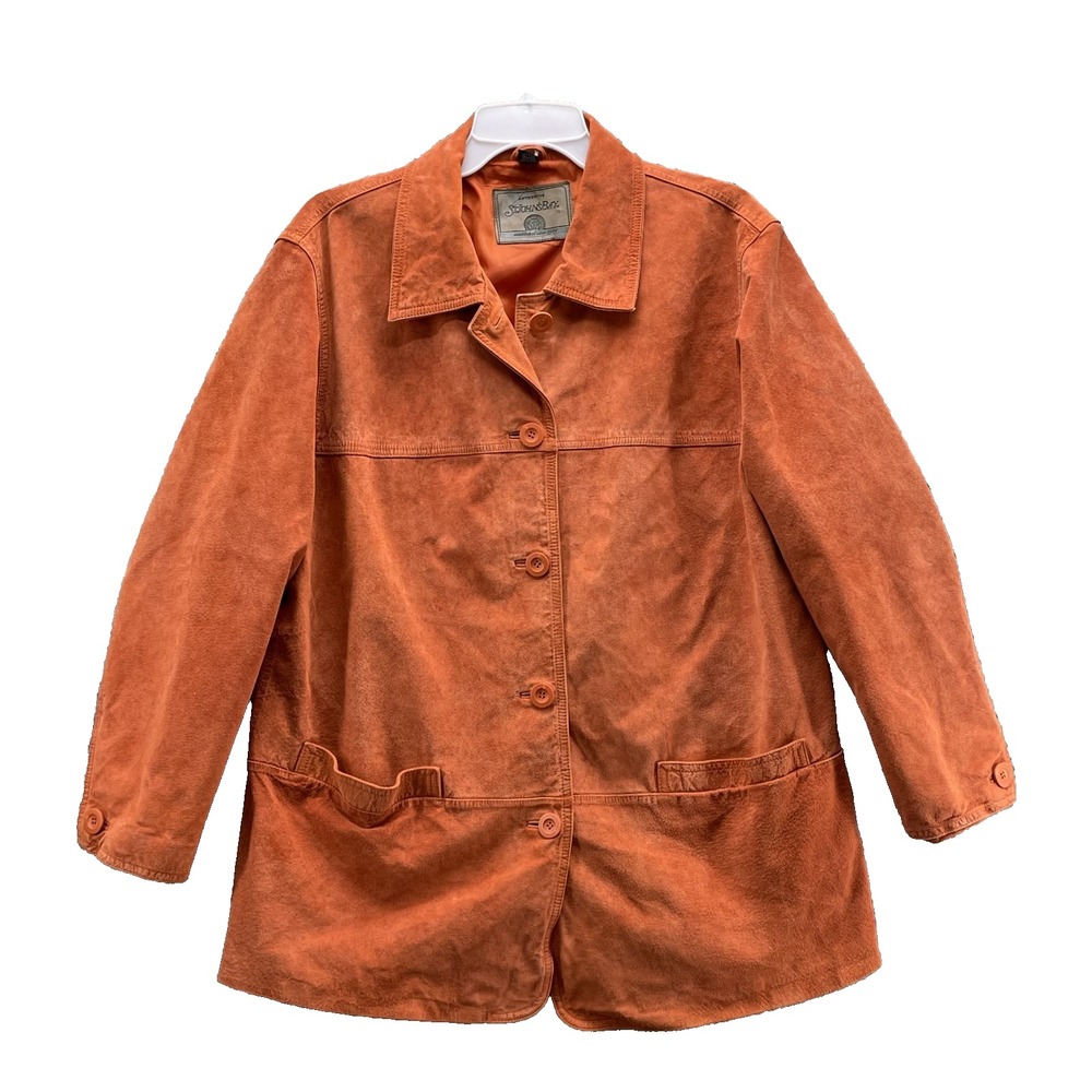 St. Johns Bay Suede Leather Jacket Women's 1X Western Academia Fall 70s Corpcore